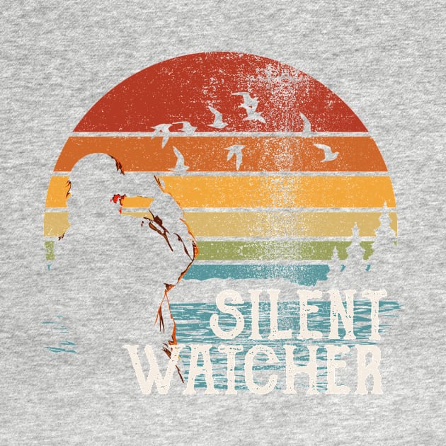 Silent Watcher Vintage Sunset Birdwatching by zeno27